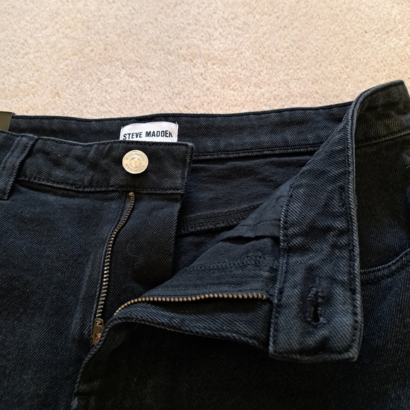 Steve Madden Denim Shorts Women's Medium Black High Rise Jean Stretch New! - Picture 5 of 10